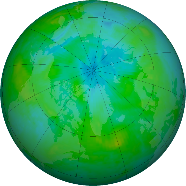 Arctic ozone map for 11 August 2000